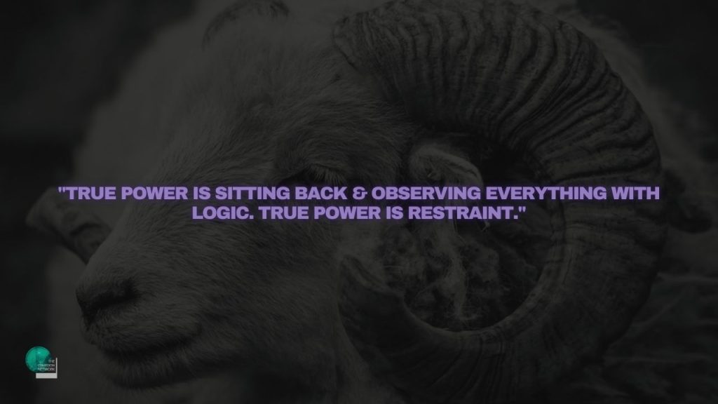 True power is sitting back & observing everything with logic. True power is restraint.